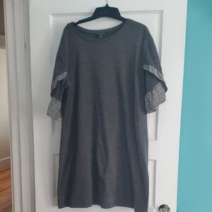 Luxology Gray Mini Dress with Plaid Accents